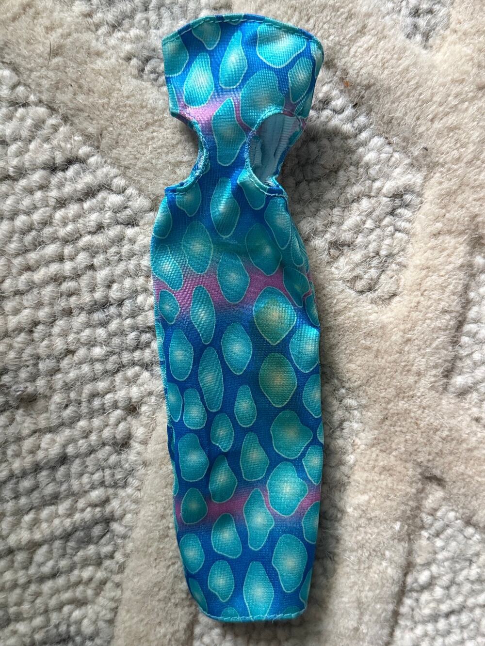 Vintage Y2K Genuine Barbie Mermaid Cutout Dress Doll Clothes Blue Aqua
